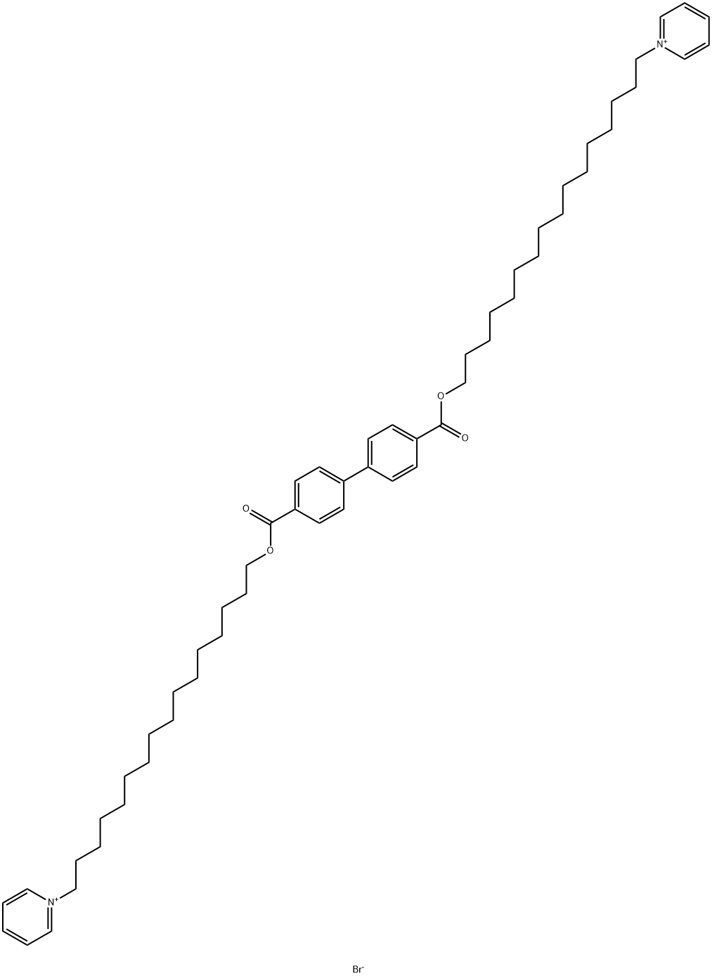 Pyridinium, 1,1'-[[1,1'-biphenyl]-4,4'-diylbis(carbonyloxy-16,1-hexadecanediyl)]bis-, dibromide Structure