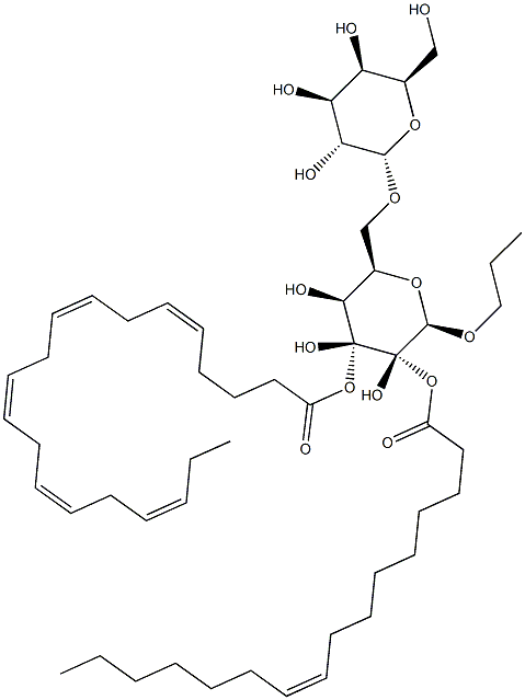 (2S)-3-[[(5Z,8Z,11Z,14Z,17Z)-1-Oxo-5,8,11,14,17-eicosapentaen-1-yl]oxy]-2-[[(9Z)-1-oxo-9-hexadecen-1-yl]oxy]propyl 6-O-alpha-D-galactopyranosyl-beta-D-galactopyranoside Structure