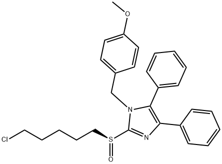(S)-2-((5-chloropentyl)sulfinyl)-1-(4-methoxybenzyl)-4,5-diphenyl-1H-imidazole(WXG00275) Structure