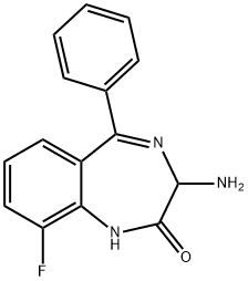 2H-1,4-Benzodiazepin-2-one, 3-amino-9-fluoro-1,3-dihydro-5-phenyl- 구조식 이미지