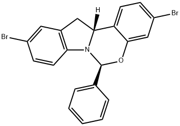 (6S,12aR)-3,10-dibromo-6-phenyl-12,12a-dihydro-6H-benzo[5,6][1,3]oxazino[3,4-a]indole 구조식 이미지