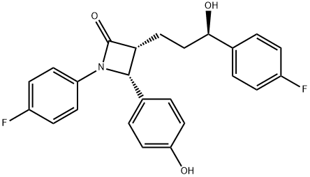 (3R,4R)-1-(4-fluorophenyl)-3-((R)-3-(4-fluorophenyl)-3-hydroxypropyl)-4-(4-hydroxyphenyl)azetidin-2-one Structure