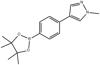 1-methyl-4-(4-(4,4,5,5-tetramethyl-1,3,2-dioxaborolan-2-yl)phenyl)-1H-pyrazole 구조식 이미지