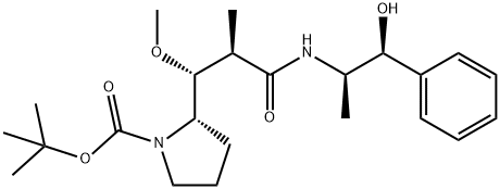 (S)-tert-butyl 2-((1R,2R)-3-(((1S,2R)-1-hydroxy-1-phenylpropan-2-yl)amino)-1-methoxy-2-methyl-3-oxopropyl)pyrrolidine-1-carboxylate Structure