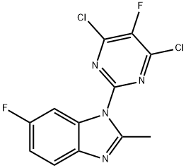 1-(4,6-dichloro-5-fluoropyrimidin-2-yl)-6-fluoro-2-methyl-1H-benzo[d]imidazole Structure