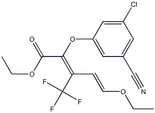 2,4-Pentadienoic acid, 2-(3-chloro-5-cyanophenoxy)-5-ethoxy-3-(trifluoromethyl)-, ethyl ester, (4E)- 구조식 이미지