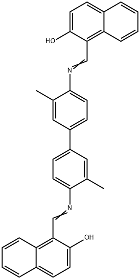 1,1'-(((3,3'-Dimethyl-[1,1'-biphenyl]-4,4'-diyl)bis(azanylylidene))bis(methanylylidene))bis(naphthalen-2-ol) Structure