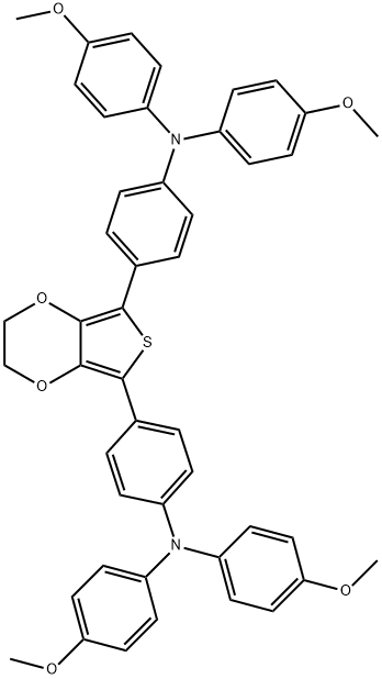 4,4'-(2,3-Dihydrothieno[3,4-b][1,4]dioxine-5,7-diyl)bis(N,N-bis(4-methoxyphenyl)aniline) 구조식 이미지