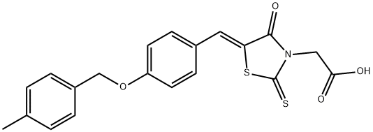 [(5Z)-5-{4-[(4-methylbenzyl)oxy]benzylidene}-4-oxo-2-thioxo-1,3-thiazolidin-3-yl]acetic acid Structure