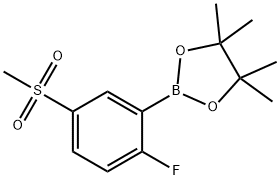 2-(2-fluoro-5-(methylsulfonyl)phenyl)-4,4,5,5-tetramethyl-1,3,2-dioxaborolane 구조식 이미지