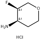 cis-2H-Pyran-4-amine, 3-fluorotetrahydro- hydrochloride Structure