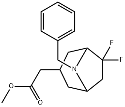 methyl 2-exo-(8-benzyl-6,6-difluoro-8-azabicyclo[3.2.1]octan-3-yl)acetate 구조식 이미지