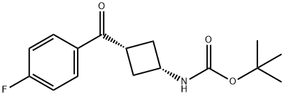 cis-tert-butyl 3-(4-fluorobenzoyl)cyclobytylcarbamate Structure