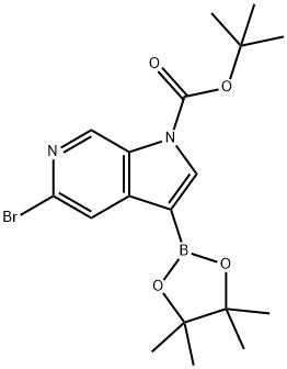 Tert-Butyl 5-Bromo-3-(4,4,5,5-Tetramethyl-1,3,2-Dioxaborolan-2-Yl)-1H-Pyrrolo[2,3-C]Pyridine-1-Carboxylate 구조식 이미지