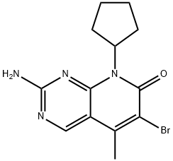 2-amino-6-bromo-8-cyclopentyl-5-methylpyrido[2,3-d]pyrimidin-7(8H)-one Structure