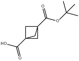 3-(tert-Butoxycarbonyl)bicyclo[1.1.1]pentane-1-carboxylicacid Structure