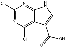 2,4-Dichloro-7H-pyrrolo[2,3-d]pyrimidine-5-carboxylic Acid 구조식 이미지