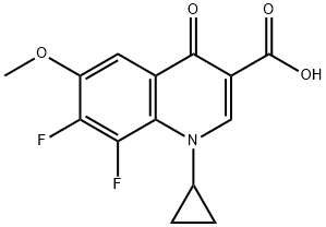 1-Cyclopropyl-7,8-difluoro-1,4-dihydro-6-methoxy-4-oxo-3-quinolinecarboxylic acid 구조식 이미지