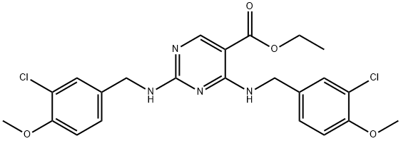 ethyl 2,4-bis((3-chloro-4-methoxybenzyl)amino)pyrimidine-5-carboxylate Structure