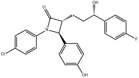 (3R,4S)-1-(4-chlorophenyl)-3-((S)-3-(4-fluorophenyl)-3-hydroxypropyl)-4-(4-hydroxyphenyl)azetidin-2-one Structure