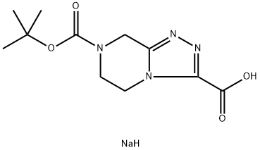 Sodium 7-(tert-butoxycarbonyl)-5,6,7,8-tetrahydro-[1,2,4]triazolo[4,3-a]pyrazine-3-carboxylate 구조식 이미지