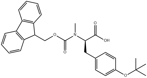 (R)-2-((((9H-Fluoren-9-yl)methoxy)carbonyl)(methyl)amino)-3-(4-(tert-butoxy)phenyl)propanoic acid 구조식 이미지