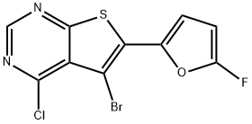 5-bromo-4-chloro-6-(5-fluorofuran-2-yl)thieno[2,3-d]pyrimidine 구조식 이미지