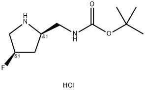 tert-butyl N-{[(2R,4R)-4-fluoropyrrolidin-2-yl]methyl}carbamate hydrochloride Structure