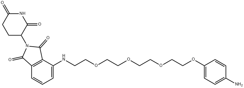 4-((2-(2-(2-(2-(4-aminophenoxy)ethoxy)ethoxy)ethoxy)ethyl)amino)-2-(2,6-dioxopiperidin-3-yl)isoindoline-1,3-dione 구조식 이미지
