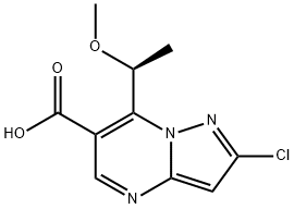 (S)-2-chloro-7-(1-methoxyethyl)pyrazolo[1,5-a]pyrimidine-6-carboxylicacid 구조식 이미지