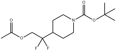 tert-butyl 4-(2-acetoxy-1,1-difluoroethyl)piperidine-1-carboxylate Structure