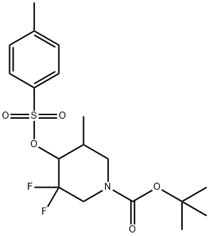 tert-butyl 3,3-difluoro-5-methyl-4-(tosyloxy)piperidine-1-carboxylate Structure