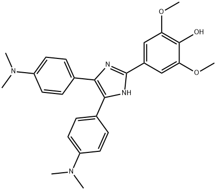 4,5-bis(4-dimethylaminophenyl)-2-(3,5-dimethoxy-4-hydroxyphenyl)imidazole Structure