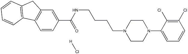 N-[4-[4-(2,3-Dichlorophenyl)-1-piperazinyl]butyl]-9H-fluorene-2-carboxamide hydrochloride 구조식 이미지
