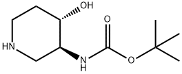 tert-butyl N-[(3S,4S)-4-hydroxypiperidin-3-yl]carbamate Structure