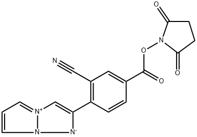 2-[2-Cyano-4-[(N-succinimidyloxy)carbonyl]phenyl]-1,3a,6a-triazapentalene 구조식 이미지