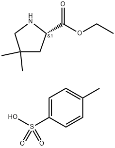 (S)-4,4-Dimethyl-pyrrolidine-2-carboxylic acid ethyl ester tosylate Structure