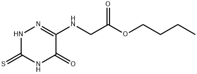 butyl [(5-oxo-3-thioxo-2,3,4,5-tetrahydro-1,2,4-triazin-6-yl)amino]acetate Structure