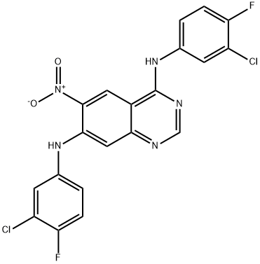 N4,N7-bis(3-chloro-4-fluorophenyl)-6-nitro-4,7-Quinazolinediamine Structure