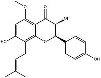 3,7,4'-Trihydroxy-5-methoxy-8-prenylflavanone, (2R,3R)- 구조식 이미지