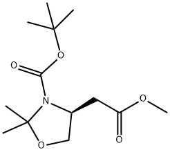 Methyl (S)-3-Boc-2,2-dimethyloxazolidine-4-acetate 구조식 이미지