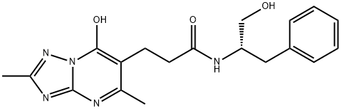 (S)-3-(7-hydroxy-2,5-dimethyl-[1,2,4]triazolo[1,5-a]pyrimidin-6-yl)-N-(1-hydroxy-3-phenylpropan-2-yl)propanamide Structure