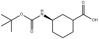 (3R)-3-((tert-butoxycarbonyl)amino)cyclohexane-1-carboxylic acid 구조식 이미지