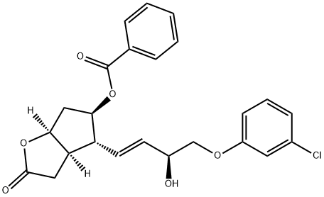 (3aR,4R,5R,6aS)- 5-(benzoyloxy)-4-[(1E,3S)-4-(3-chlorophenoxy)-3-hydroxy-1-buten-1-yl]hexahydro-2H-Cyclopenta[b]furan-2-one Structure