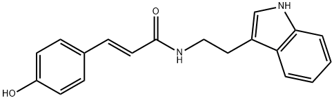 (E)-N-[2-(3-Indolyl)ethyl]-3-(4-hydroxyphenyl)acrylamide 구조식 이미지