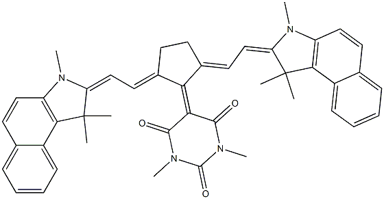 5-[2,5-Bis-[2-(1,1,3-trimethyl-1,3-dihydro-benzo[e]indol-2-ylidene)-ethylidene]-cyclopentylidene]-1,3-dimethyl-pyrimidine-2,4,6-trione Structure