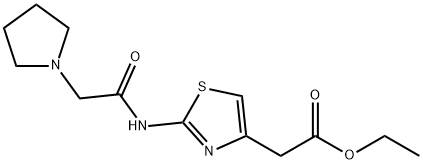 ethyl 2-(2-(2-(pyrrolidin-1-yl)acetamido)thiazol-4-yl)acetate 구조식 이미지