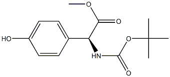 (S)-Methyl 2-((tert-butoxycarbonyl)amino)-2-(4-hydroxyphenyl)acetate 구조식 이미지