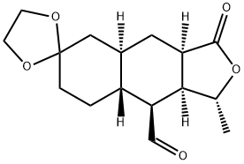 (1'R,3a'R,4a'R,8a'R,9'R,9a'S)-1',8a'-dimethyl-3'-oxodecahydro-1'H-spiro[[1,3]dioxolane-2,6'-naphtho[2,3-c]furan]-9'-carbaldehyde 구조식 이미지