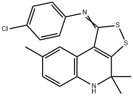 4-chloro-N-[(1Z)-4,4,8-trimethyl-4,5-dihydro-1H-[1,2]dithiolo[3,4-c]quinolin-1-ylidene]aniline Structure